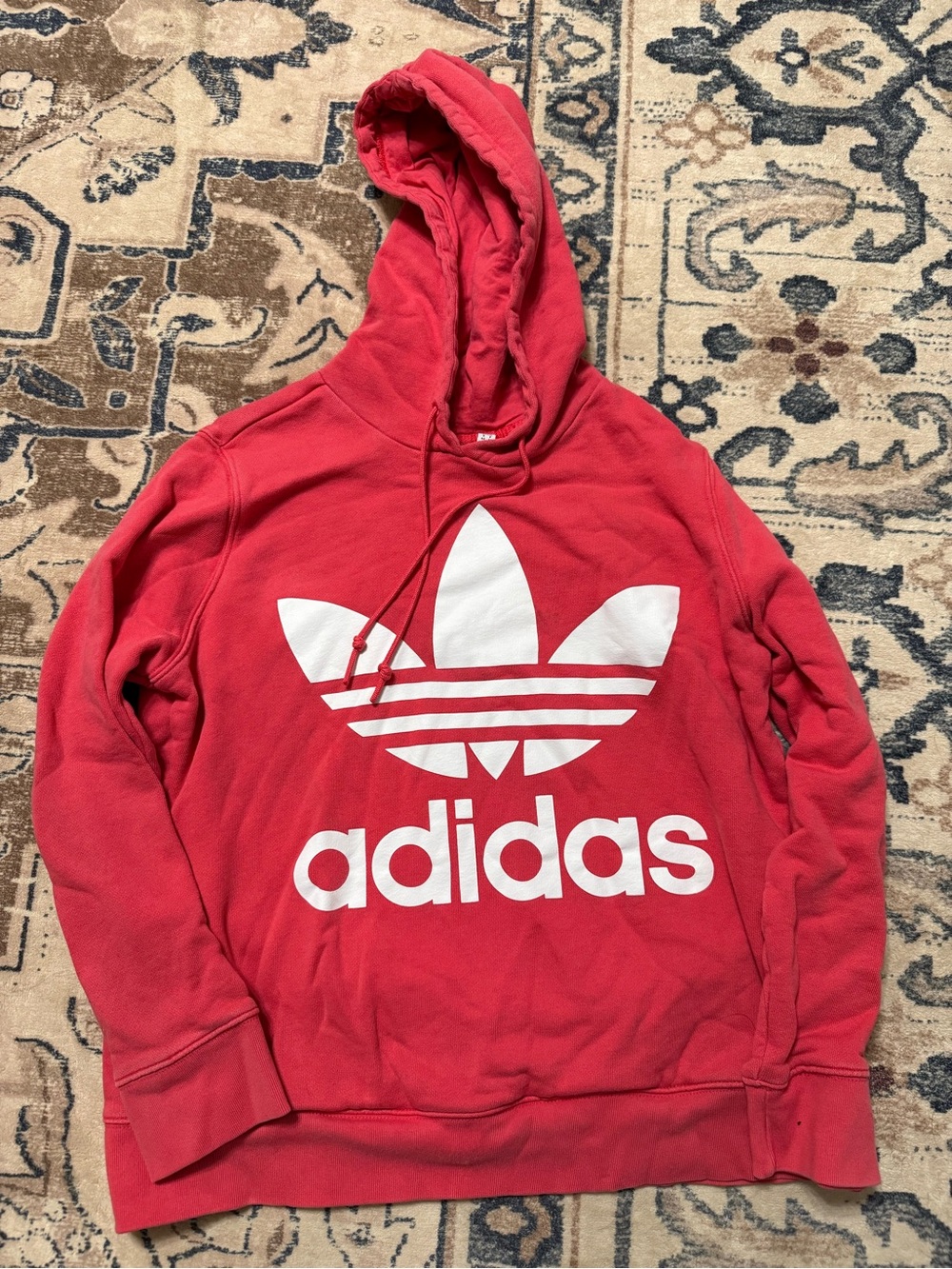 adidas Red Trefoil Hoodie with White Logo